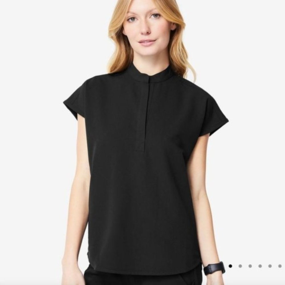 Figs Scrubs Rafaela Top Black Size Medium